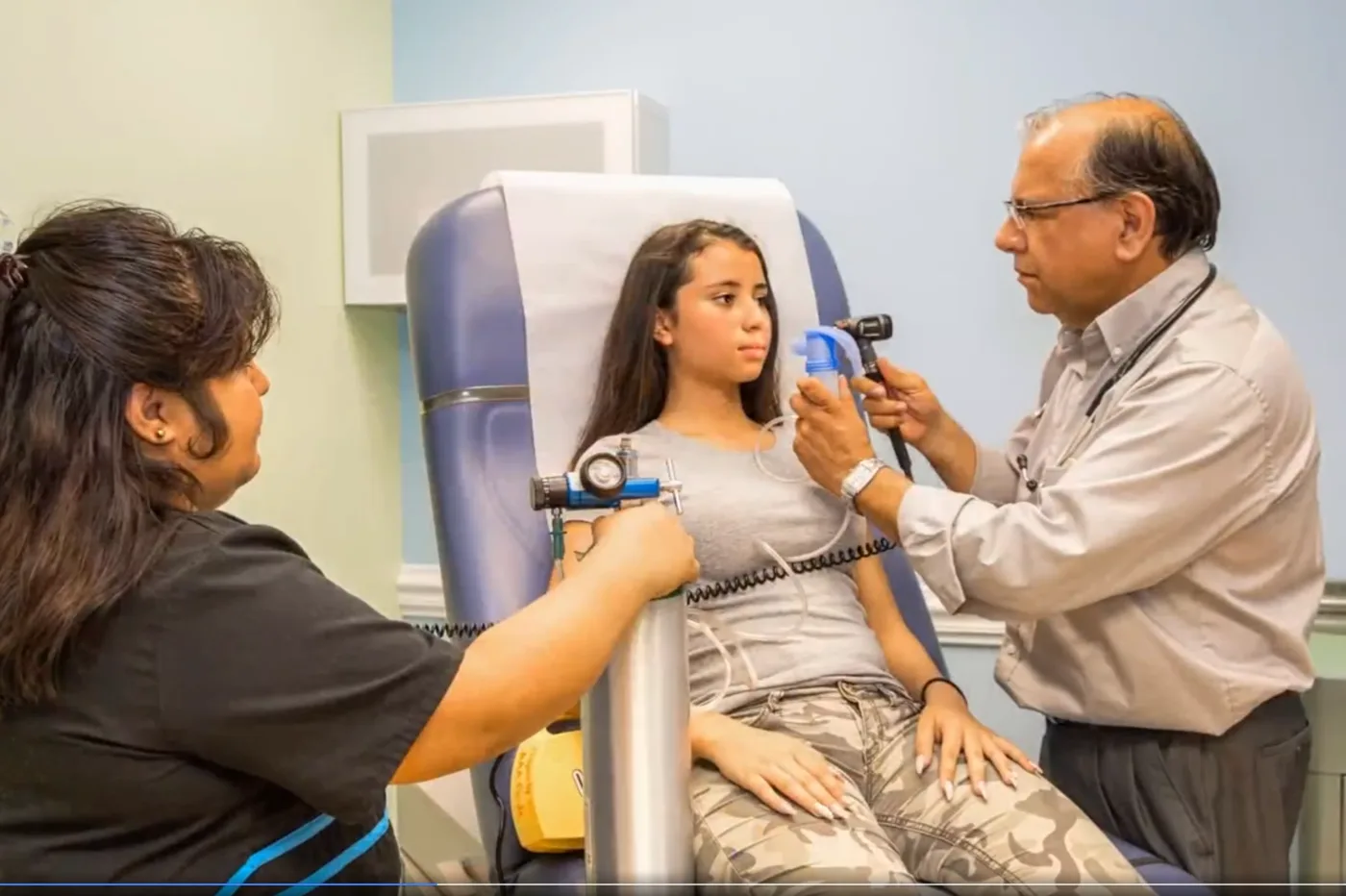 A young patient receiving a vaccination