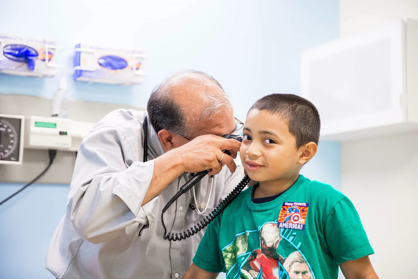 A gentle ear examination in the office